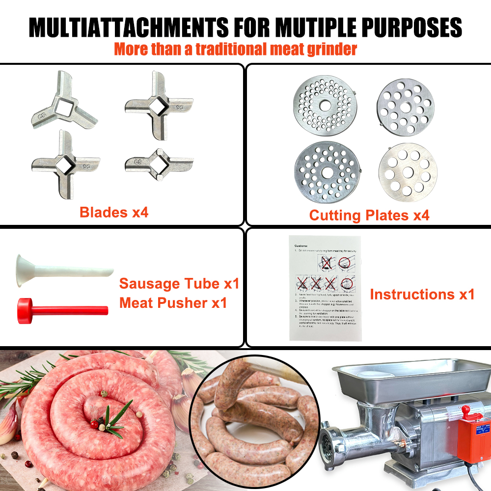 Commercial large-capacity meat grinder, imported switch, safe and reliable