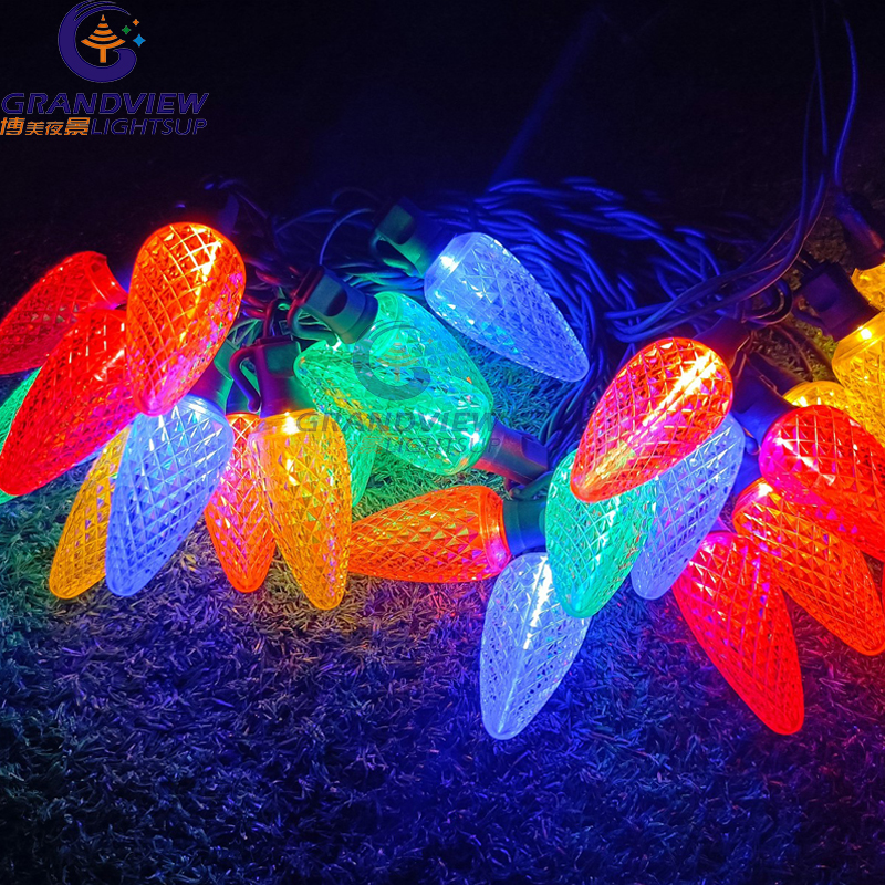 C7 C9 luces de cadena colgantes navideñas impermeables