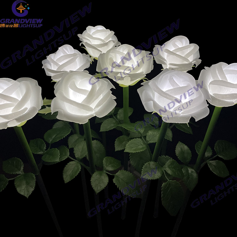 Led Artificial Rose Flower Park Decoration Light