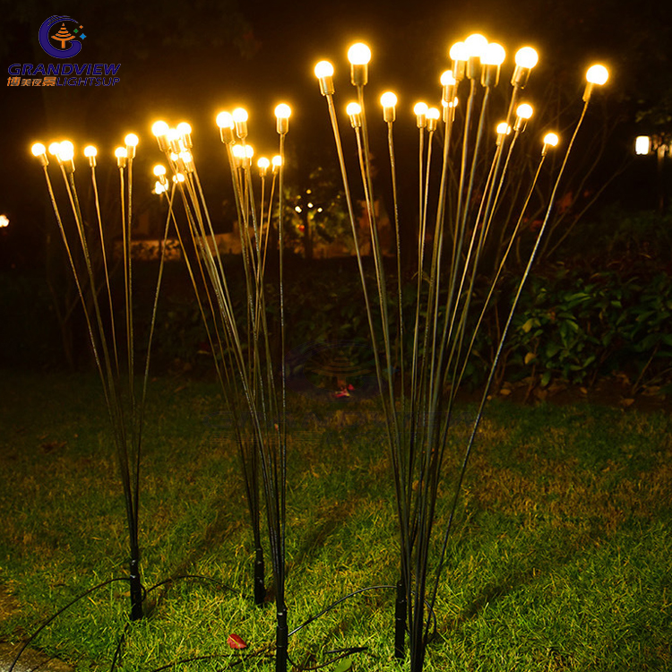 Luz de jardín LED luciérnaga RGB impermeable para exteriores con 6/8/10 cabezales