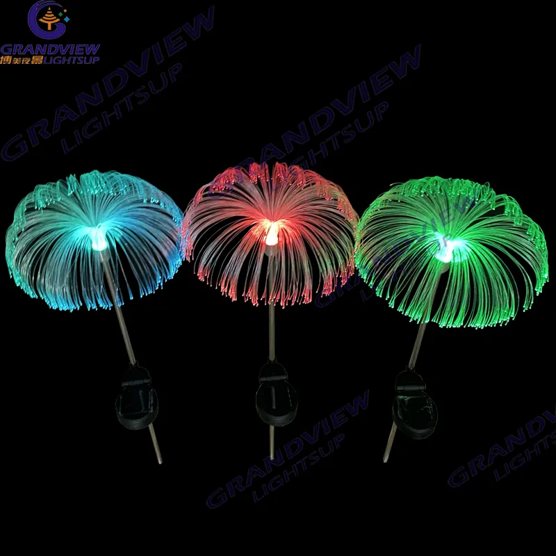 Fiber optic solar landscape lights