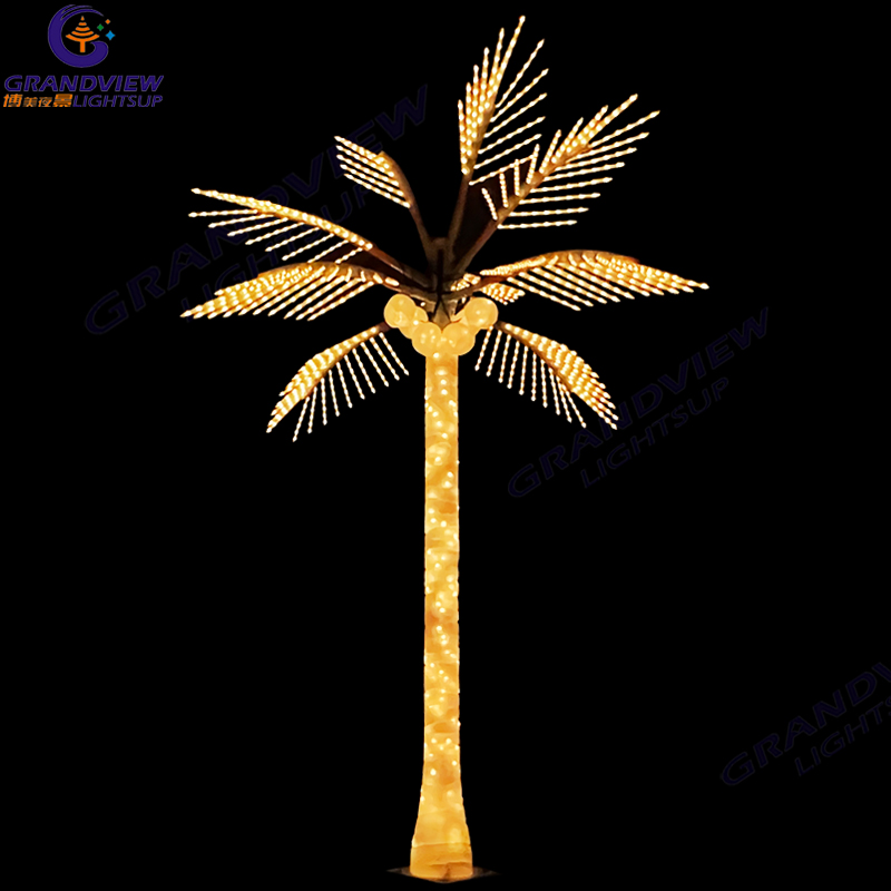 Outdoor Artificial Decoration Coconut Lighted Palm Tree Light