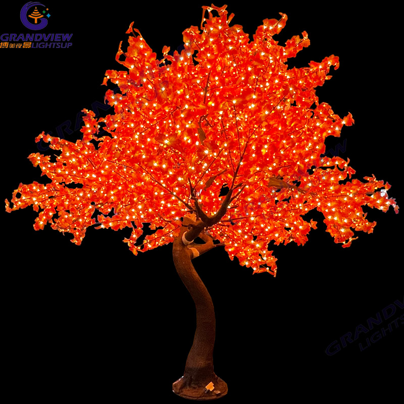 Outdoor Artificial White Leaf LED Maple Tree