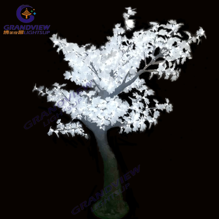 Panlabas na Artipisyal na White Leaf LED Maple Tree