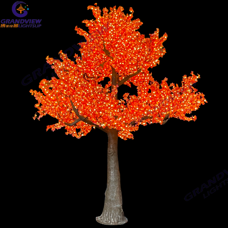 Outdoor Artificial White Leaf LED Maple Tree