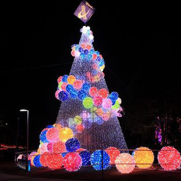 Pohon Natal Pencahayaan Luar Ruangan Raksasa Komersial Buatan