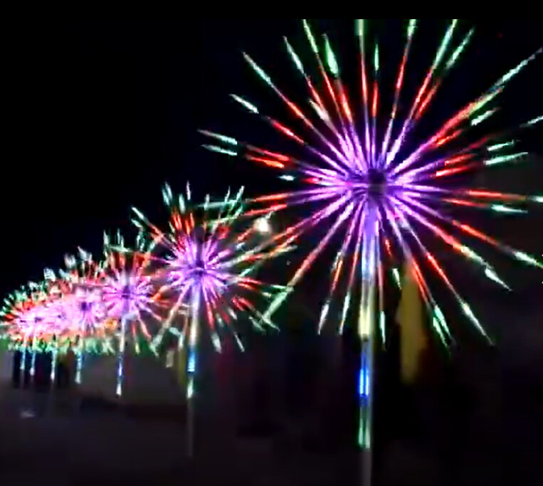 Luces LED de fuegos artificiales de boda para paisajes al aire libre