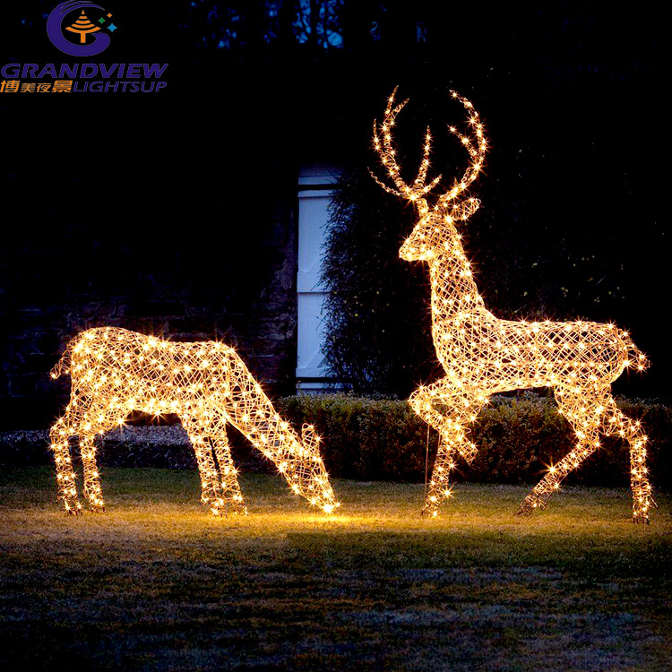 Lumière extérieure de motif de cerf 3d pour la décoration de centre commercial