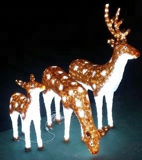 Outdoor 3d Deer Motif Light For Shopping Mall Decoration