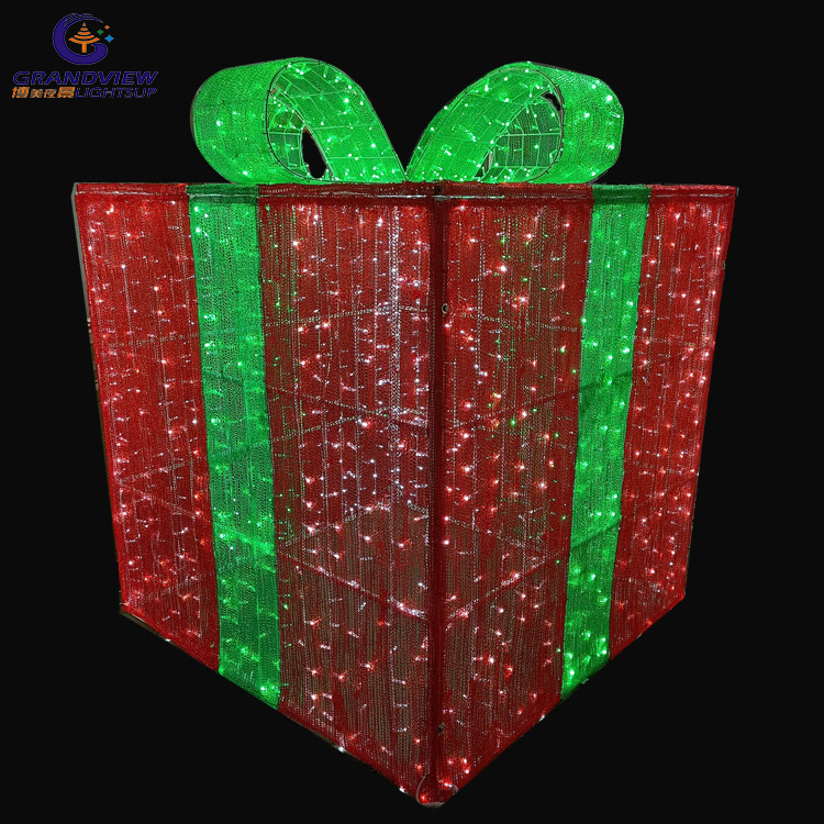 Komersyal na Dekorasyong Panlabas na LED GiftBox Motif Lights