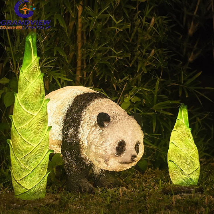 El jardín llevó la escultura animal de la fibra de vidrio de la decoración de las luces del motivo