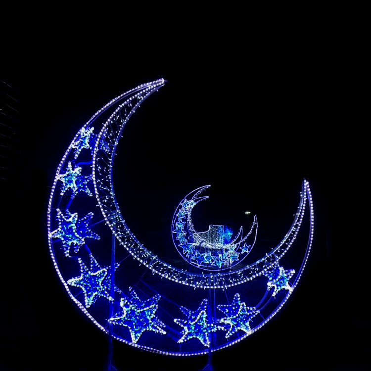 Led Ramadan Star Crescent Motif Light