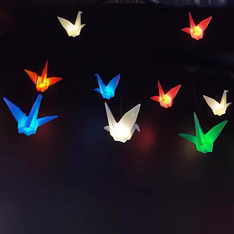 Thousand paper crane LED makulay na kumikislap na ilaw