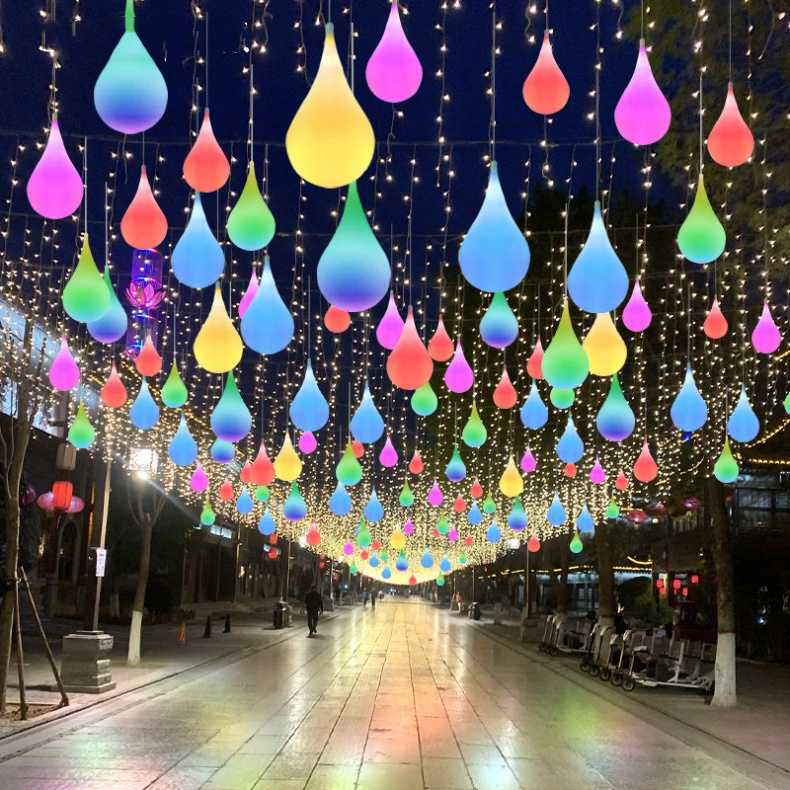 Lampada decorativa a forma di goccia d'acqua per festival sospesa a LED RGB