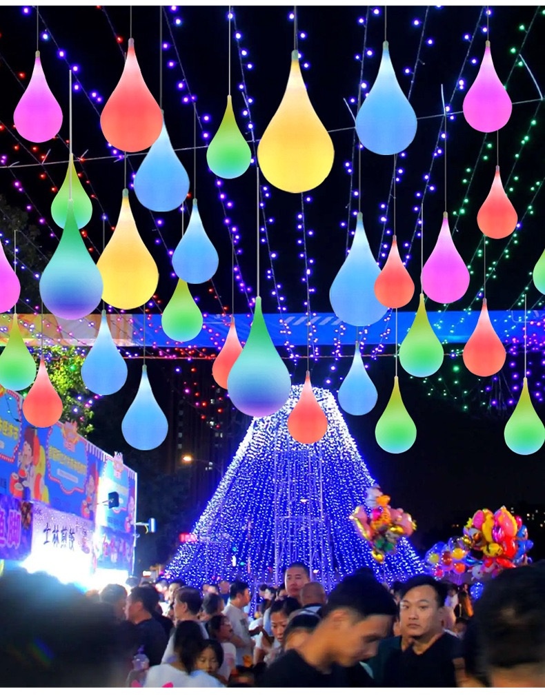 RGB LED hanging festival decorative water drop light