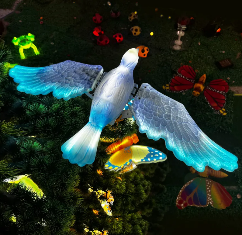 Lumières décoratives dynamiques de statues d'artisanat d'oiseaux