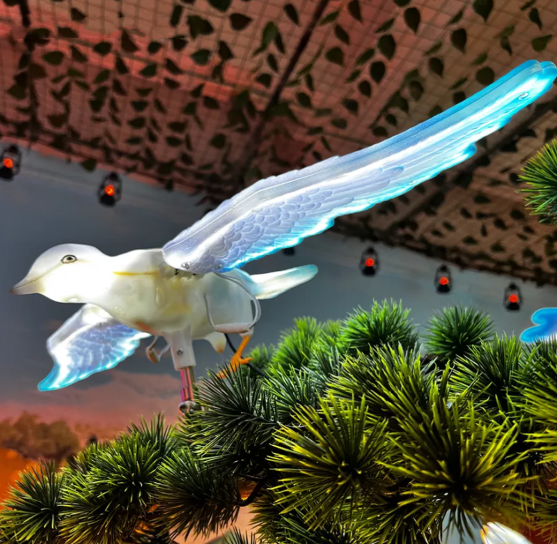 oiseaux de Noël éclairés en plein air