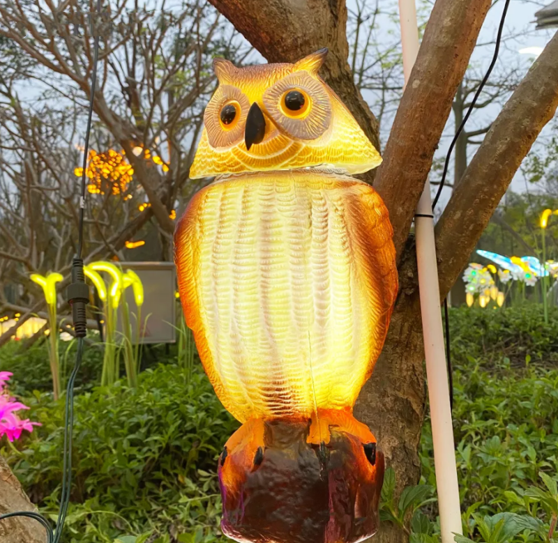 Éclairage de jardin à LED en forme de hibou de décoration de vacances