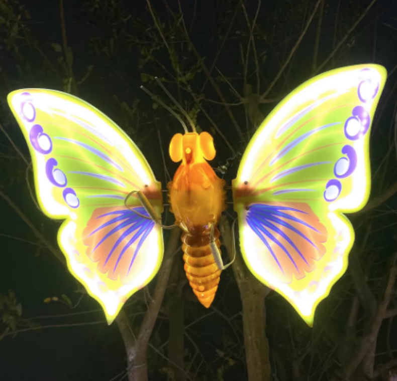 3d LED Butterfly lila rörliga vingljus