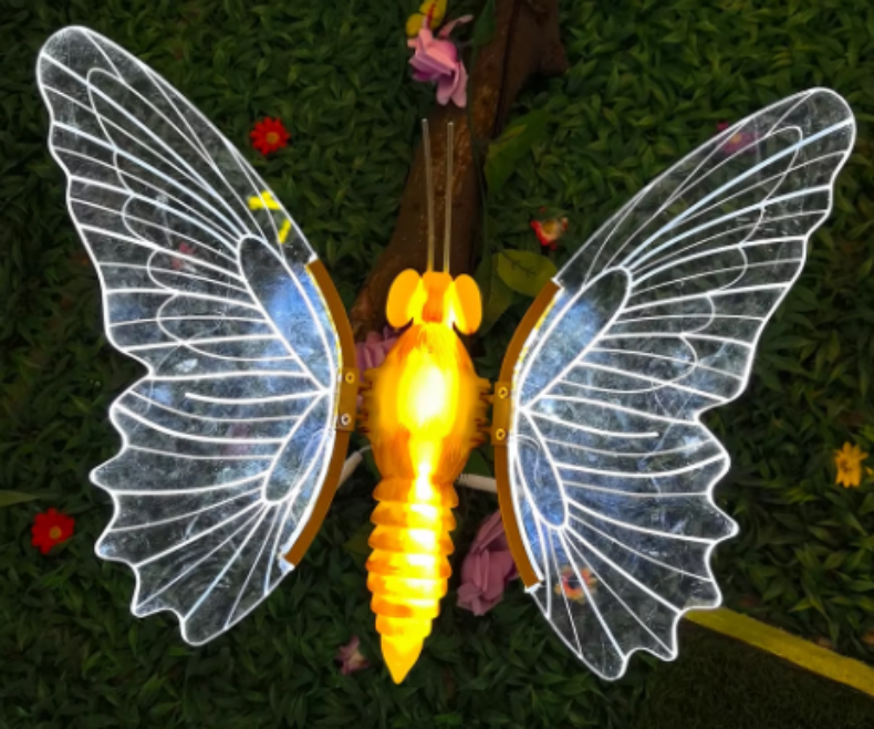 3d LED Butterfly lila rörliga vingljus