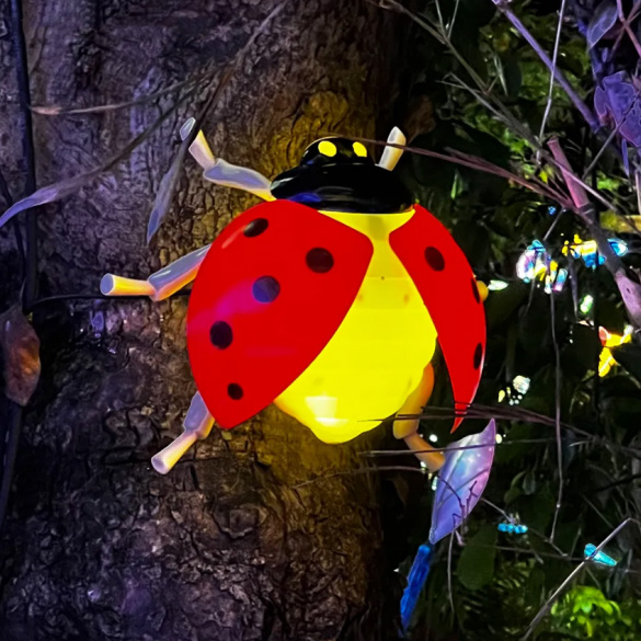 Decorazione da giardino con coccinella rossa 3D con animali luminosi