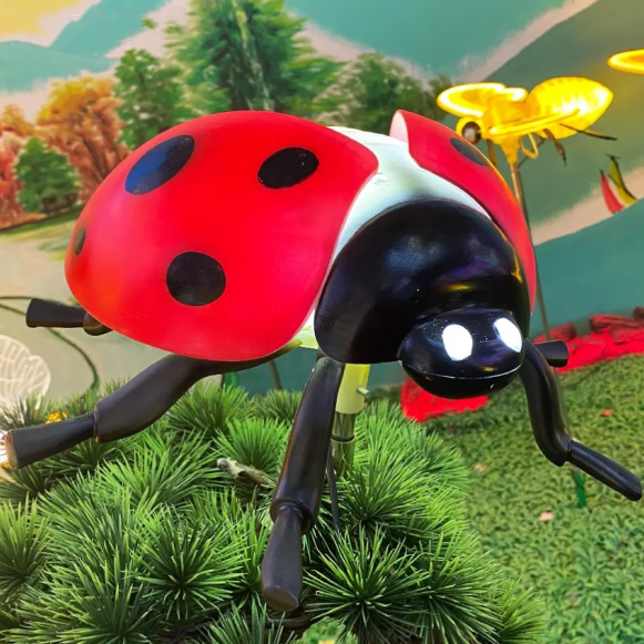 Décoration de jardin coccinelle rouge 3D en forme d'animal brillant