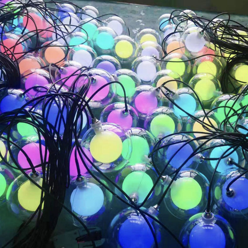 Bola de luz LED decorativa colgante para vacaciones, RGB, inteligente, resistente al agua