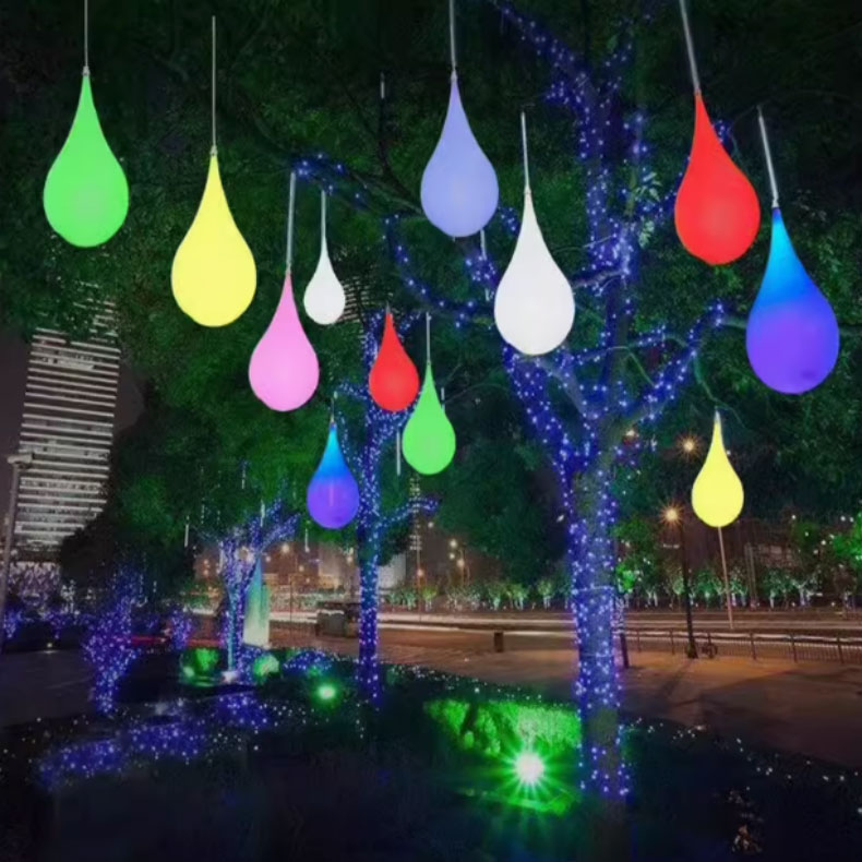 Lampada decorativa a forma di goccia d'acqua per festival sospesa a LED RGB