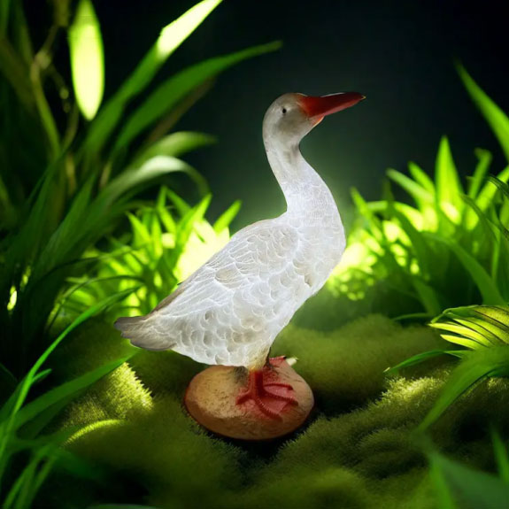 LED garden lights resin animal duck swan statue