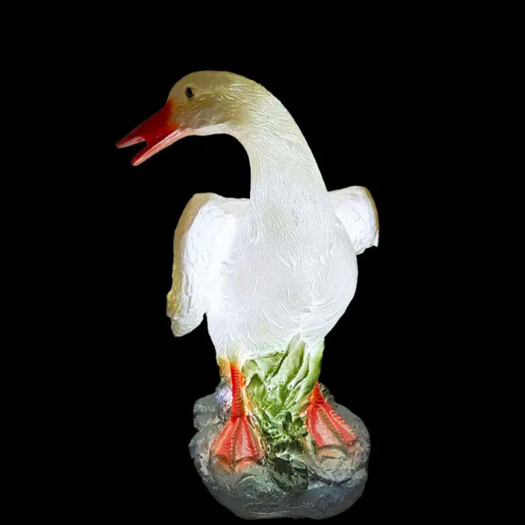 Lampes de jardin LED en résine, statue de cygne, canard, animal