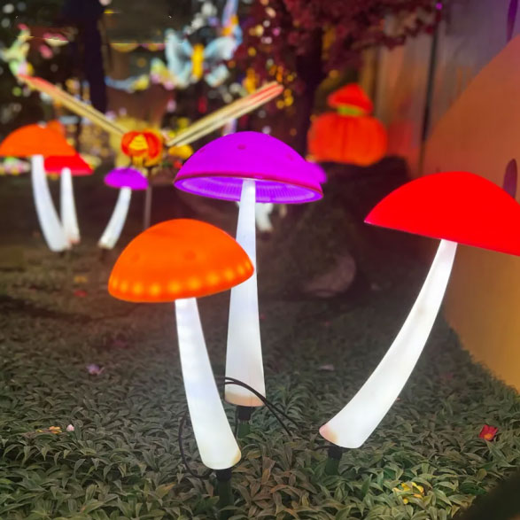 Lumières décoratives en forme de champignon pour chemin extérieur