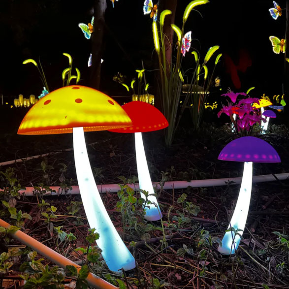 Lumières décoratives en forme de champignon pour chemin extérieur