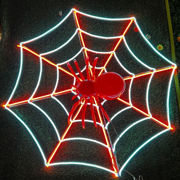 LED spider web decoracion lights