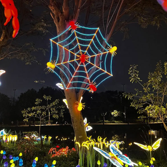 LED spider web decoracion lights