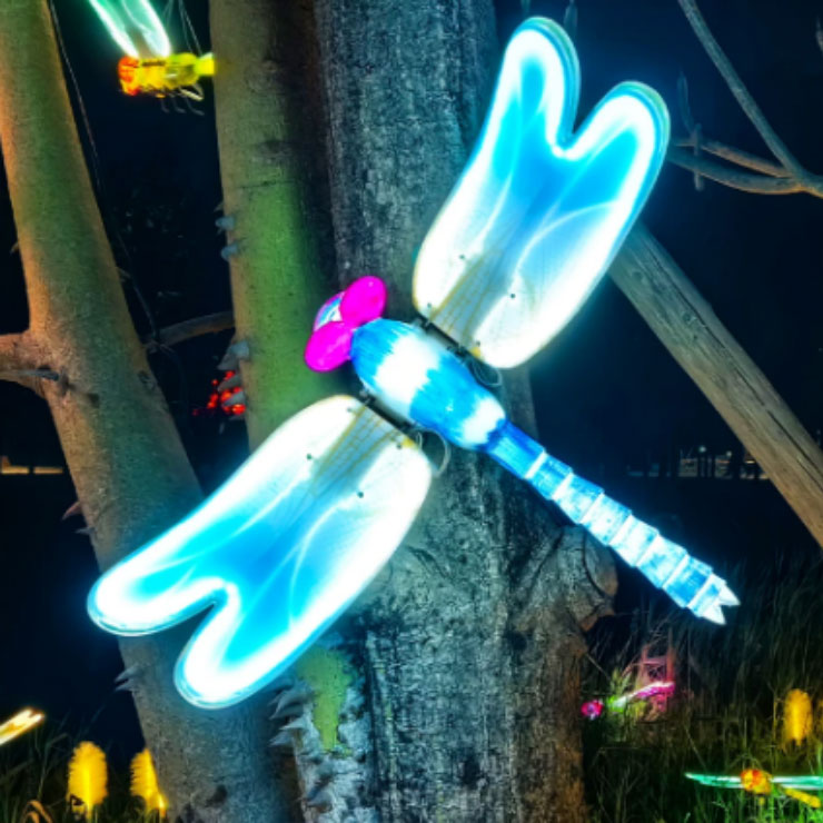 Dynamic Dragonfly Flying 3D Motif LED Outdoor Lights