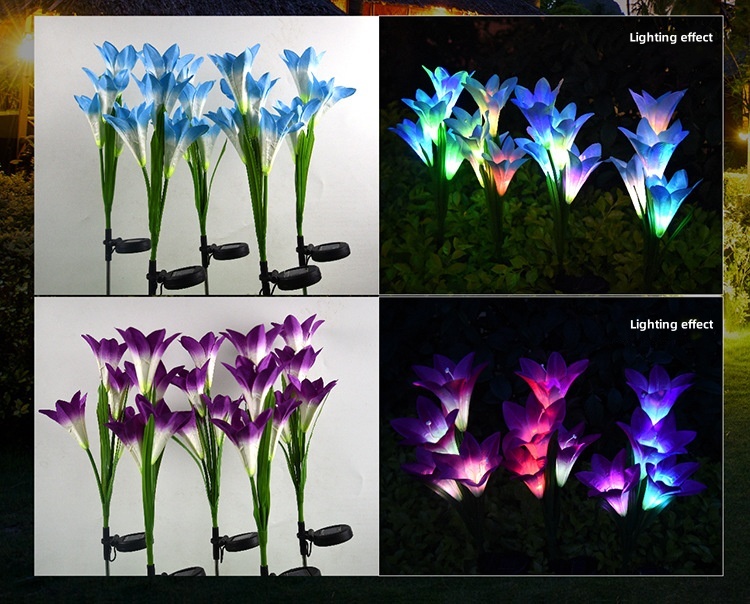 solar lily flower lights