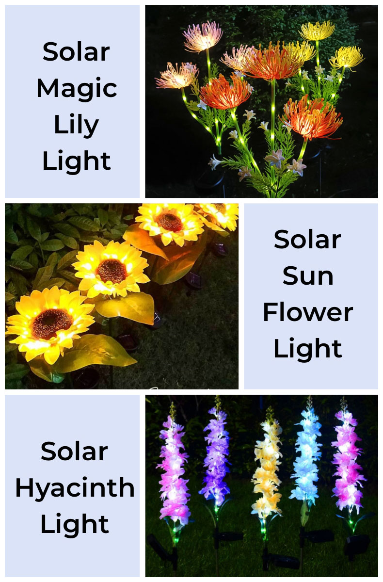 solar powered flower lights