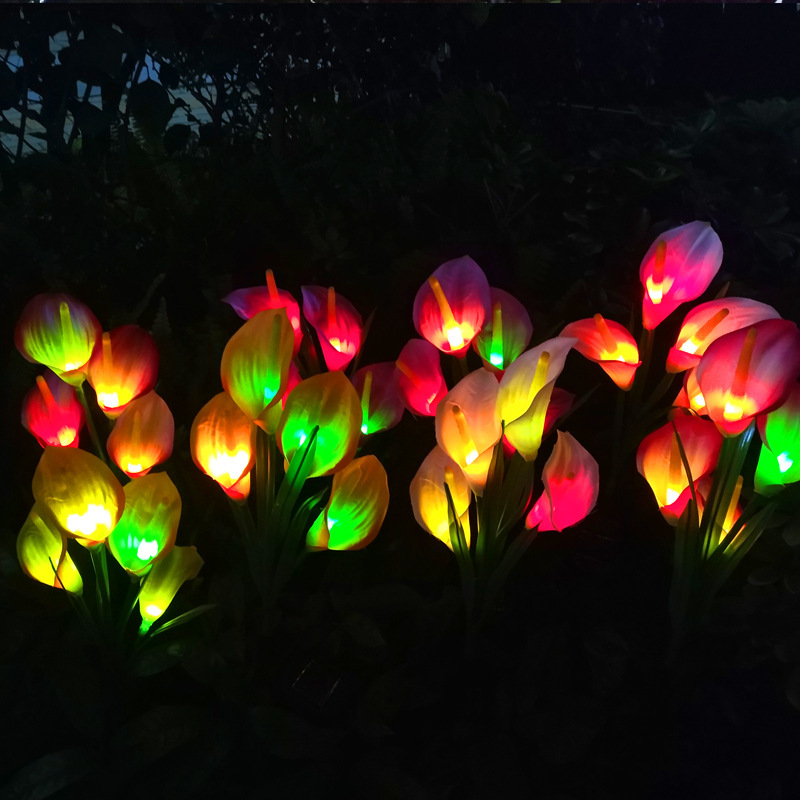 Solar calla lily garden flower stake lights