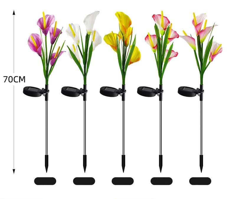 Solar calla lily garden flower stake lights