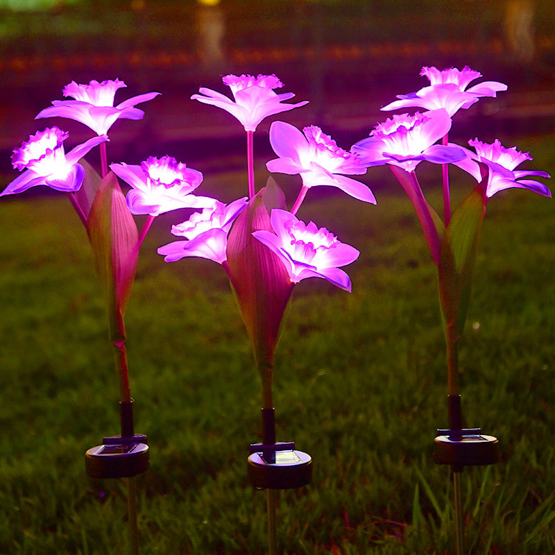 Lampe de jardin à énergie solaire en forme de jonquille