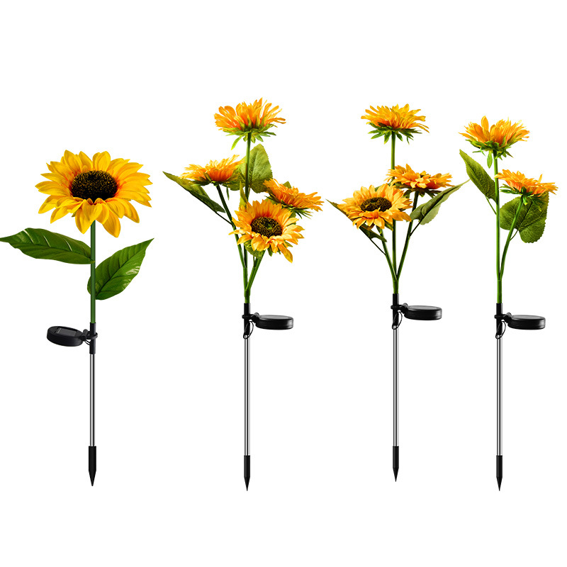 Outdoor waterproof led solar sunflower garden stake