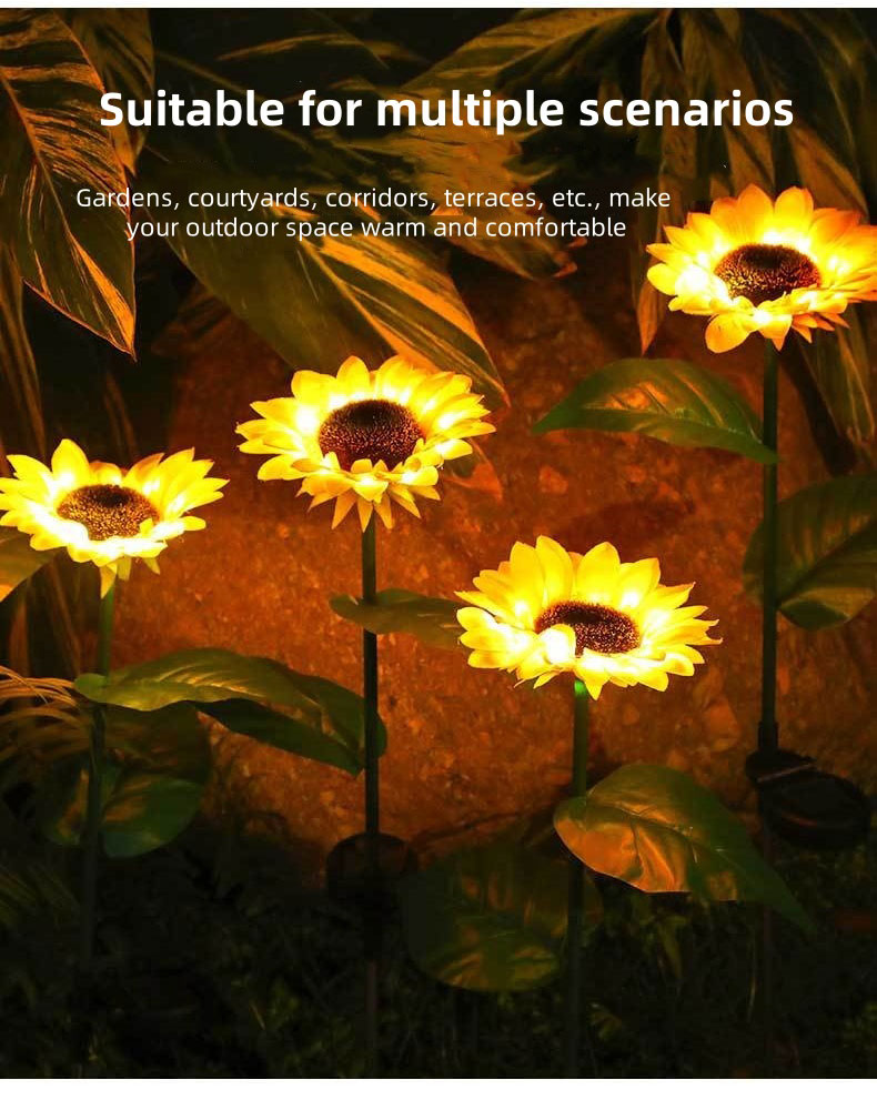 solar powered sunflower lights