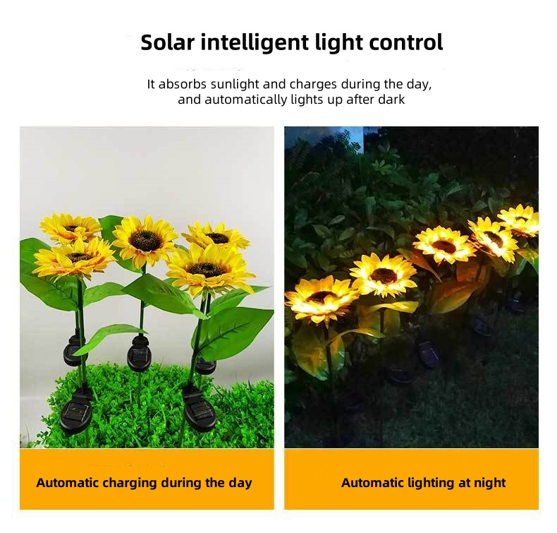 sunflower solar garden lights