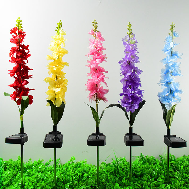 Solar hyacinth flower led pathway lights