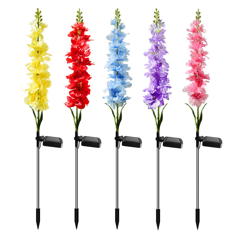 Solar hyacinth flower led pathway lights