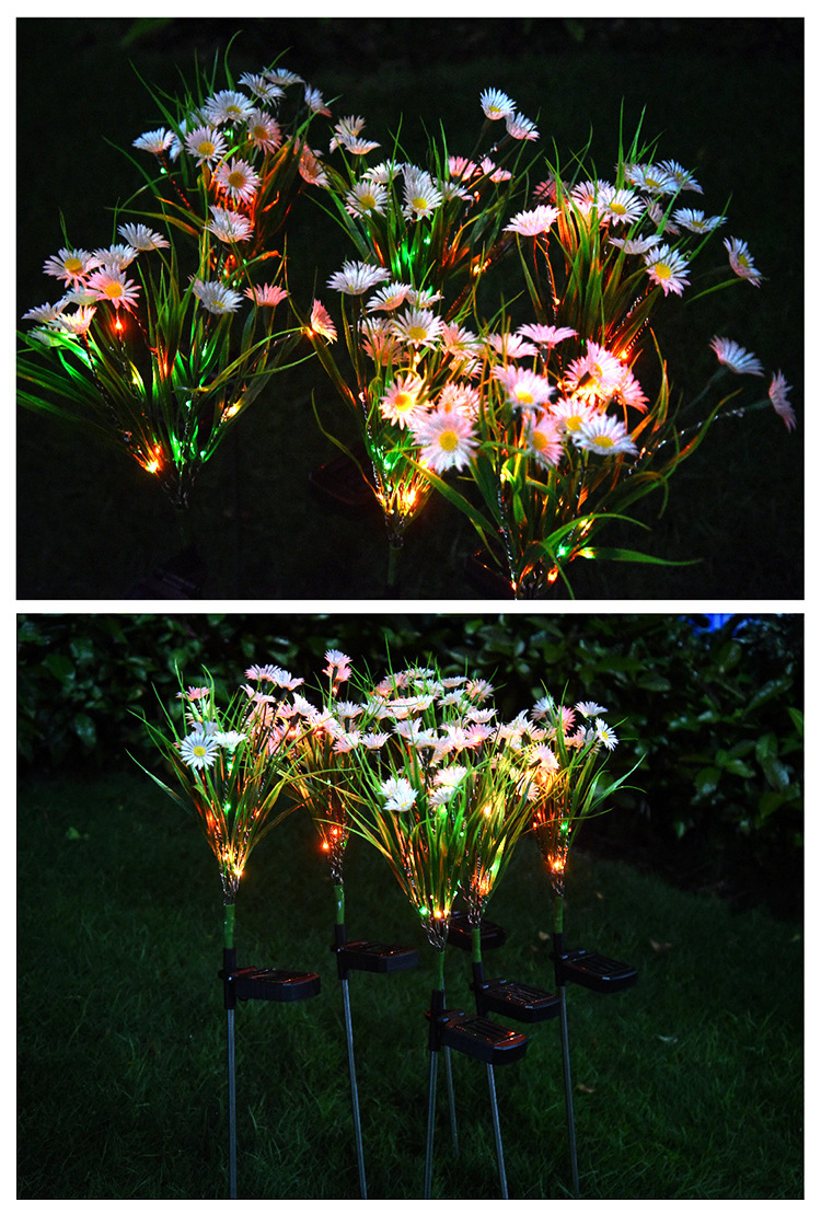 chrysanthemum solar garden stake led