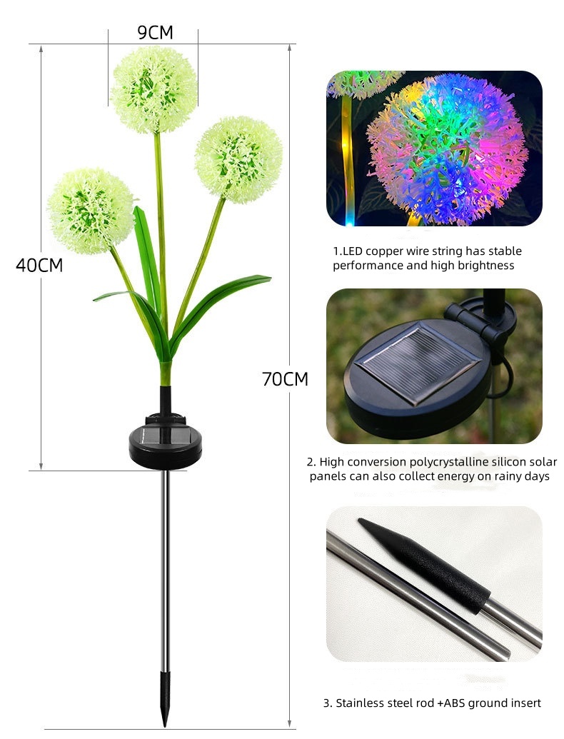 solar powered flower stake