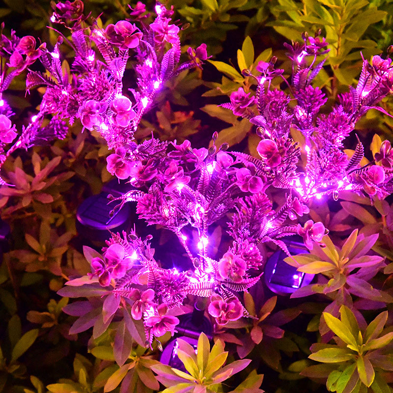 Luces impermeables para jardín con flores de phalaenopsis