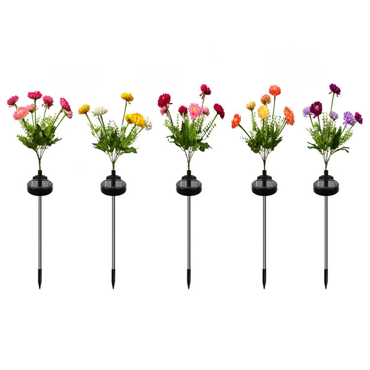 Solar artificial carnation flowers stake lights