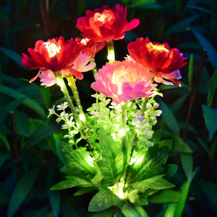 Decorazioni per il cortile Luci solari da giardino a forma di peonia